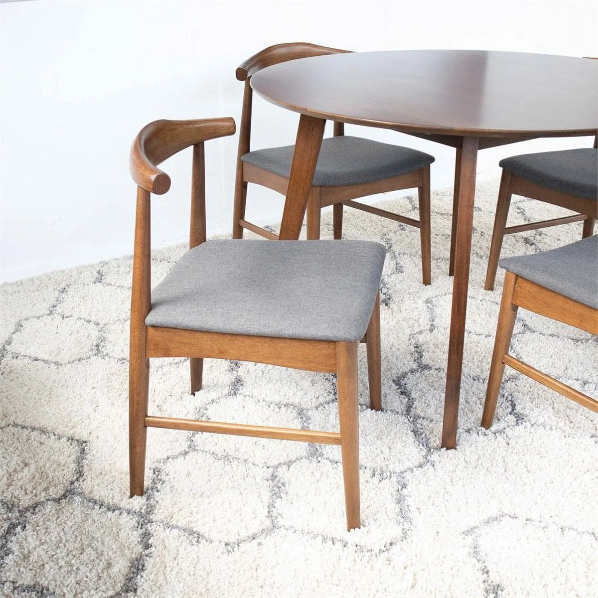 Fabric Dining Chair in White/Gray (Set of 5) D735873