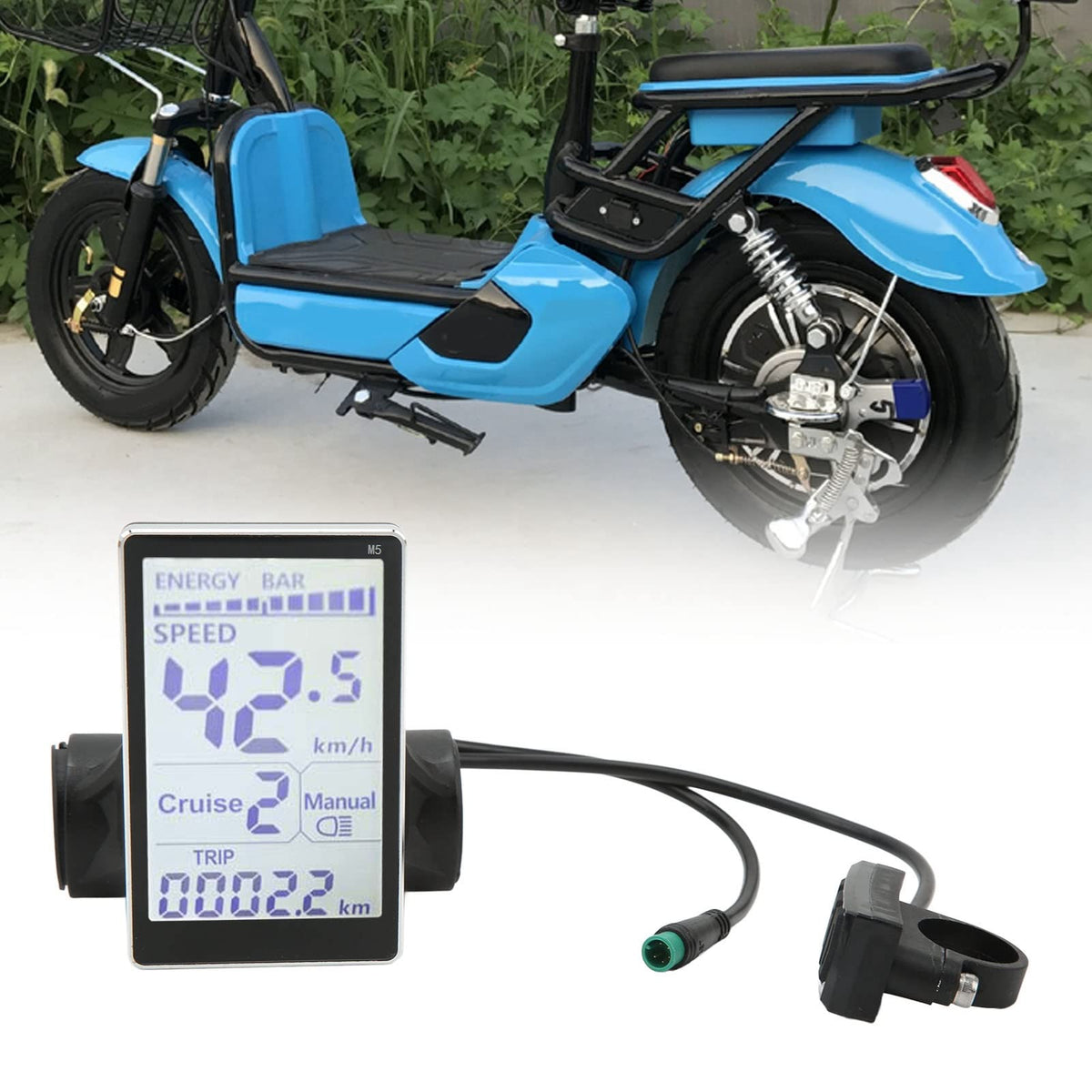 Electric Bike LCD Display, 5 Pin 24V 36V 48V 60V, Waterproof, Universal M5 Panel Screen for Electric Bikes F6803