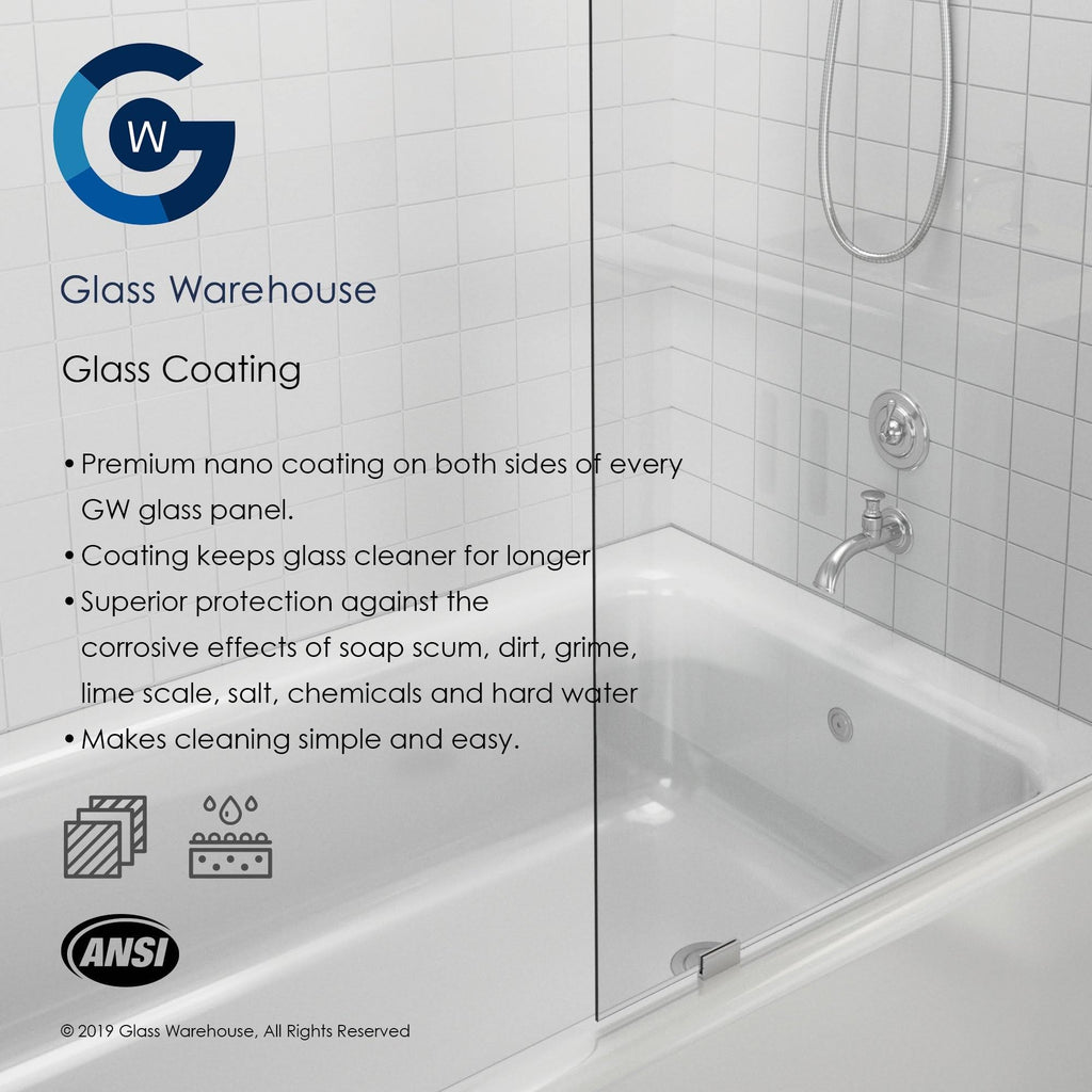Frameless Shower Door, Polished Chrome Q42968