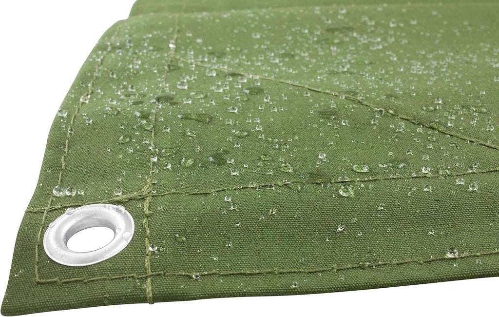 10' x 16' Green Canvas Tarp 12oz Pack of 2 W367