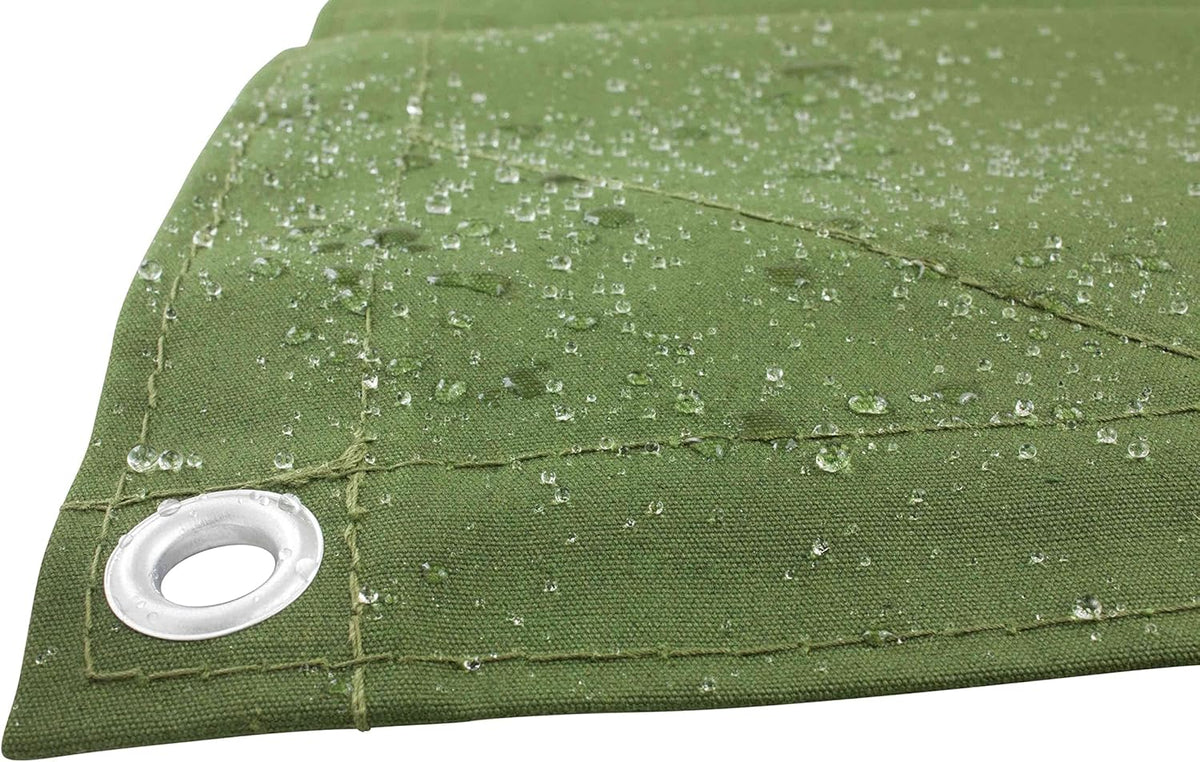 10' x 16' Green Canvas Tarp 12oz Pack of 2 W367