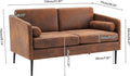 Bronzing Cloth Upholstered 2-Seat Sofa with Metal Legs C14161