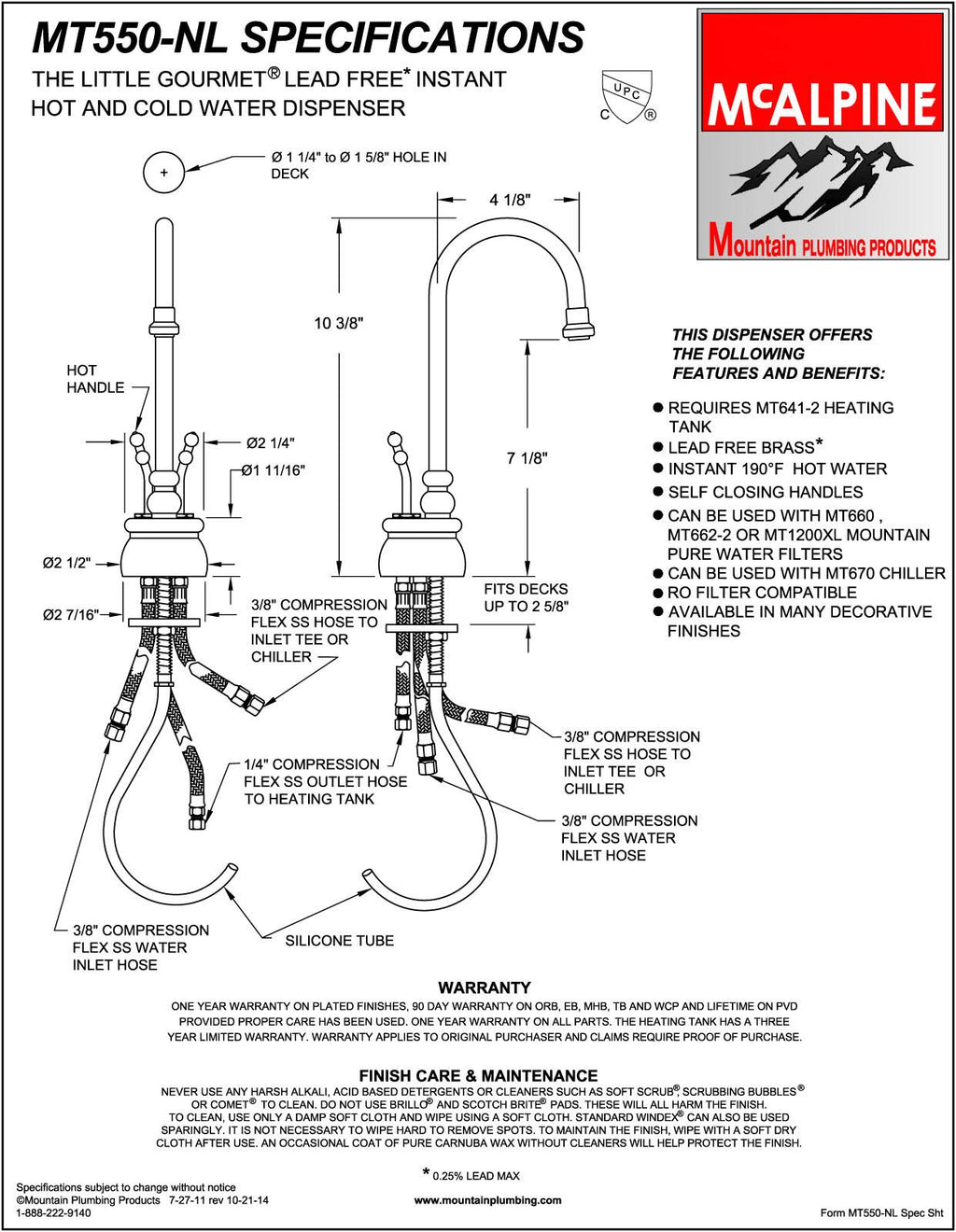 Polished Nickel Hot & Cold Water Faucet N9880