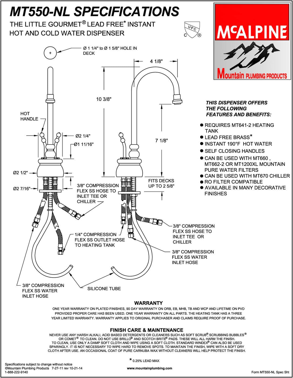Polished Nickel Hot & Cold Water Faucet N9880