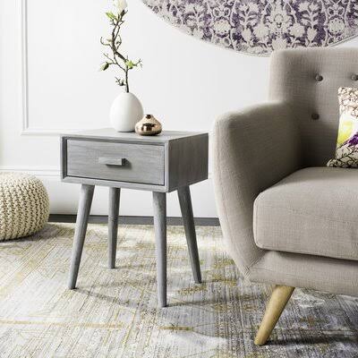 Slate Gray End Table with Storage P45415