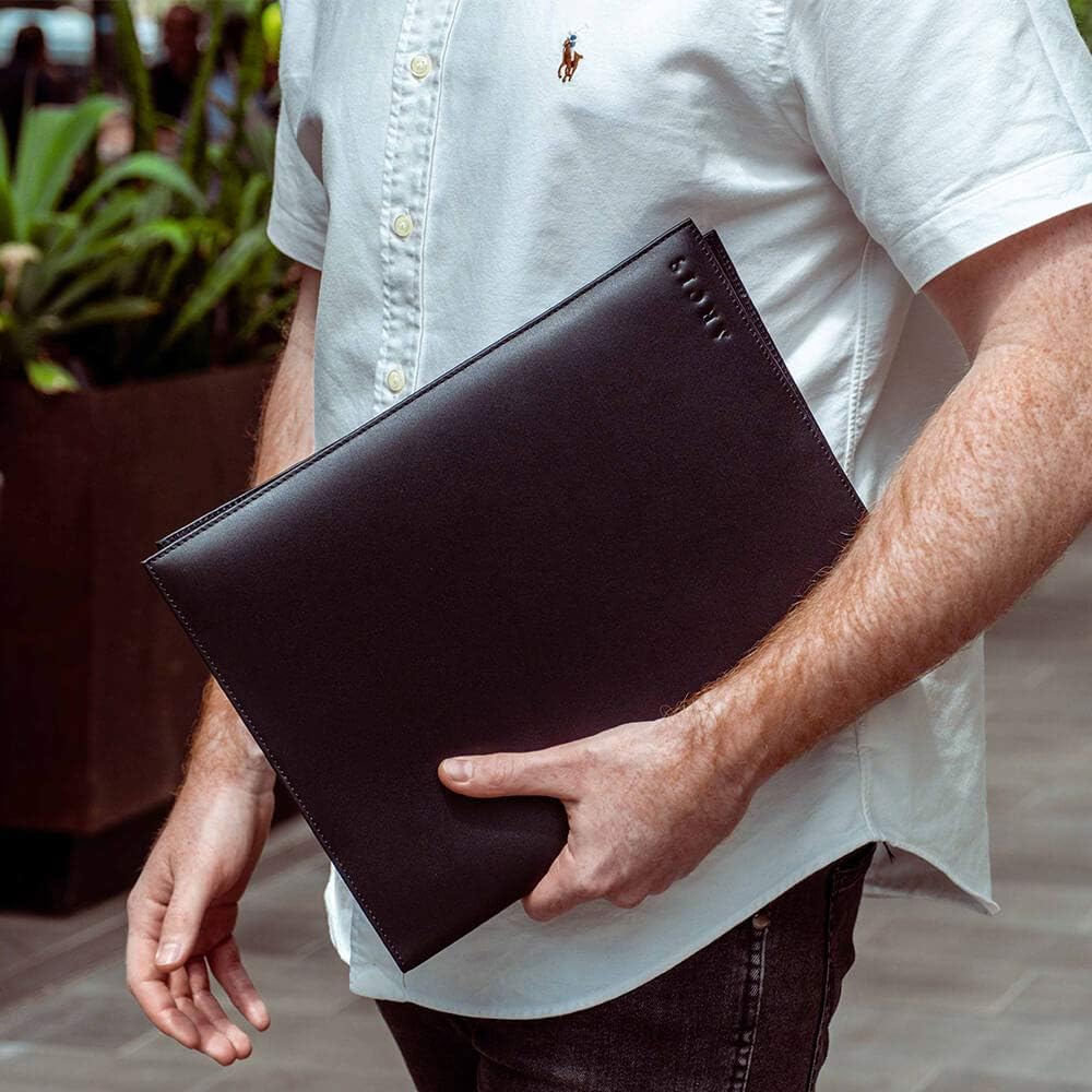 Leather Portfolio with Notebook, Full Grain Leather Padfolio G54571