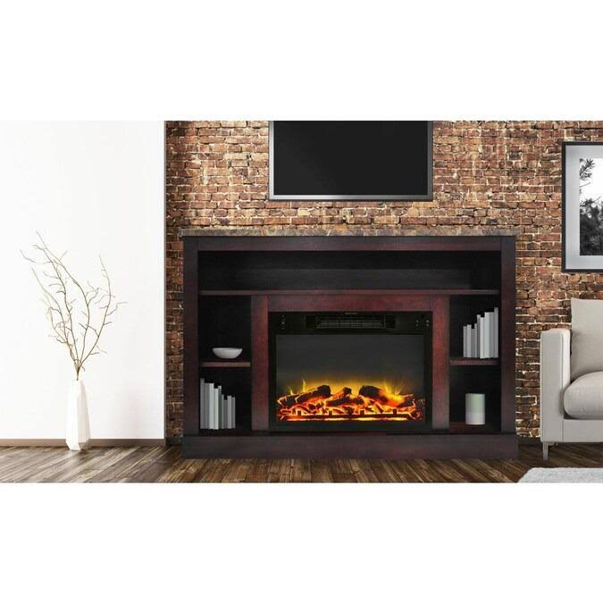 47 in. White Electric Fireplace Heater with TV Stand U94466