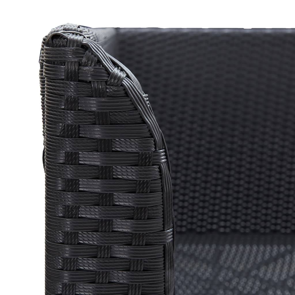 Black Poly Rattan Garden Corner Sofas 2 Pcs K829