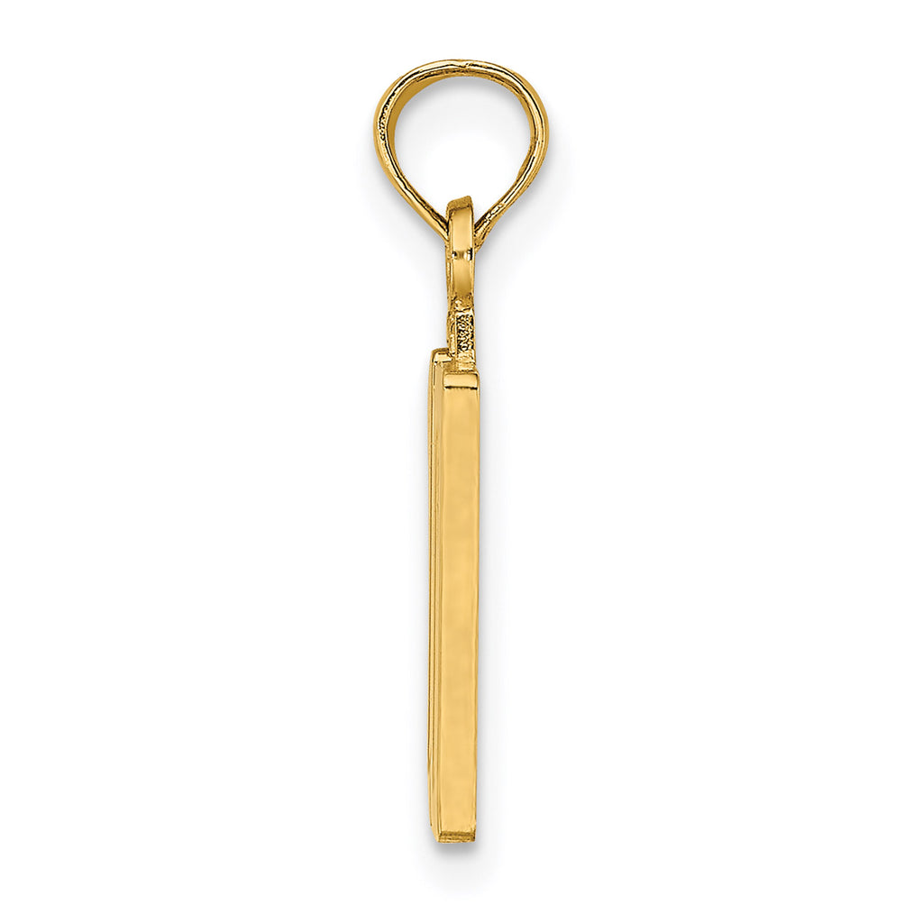 10K Yellow Gold Number 10 Pendant Charm with 14K Yellow Gold Rope Chain Necklace 18'' Q321