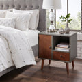 Grey 1-Drawer Storage Nightstand G41004