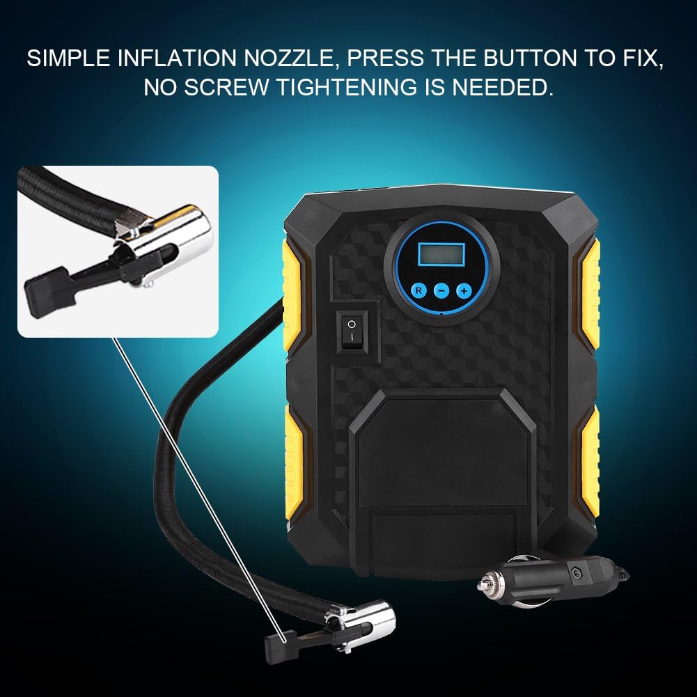 150PSI Portable Car Tire Inflator Pump with DC12V Adaptor, Pack of 2 T242