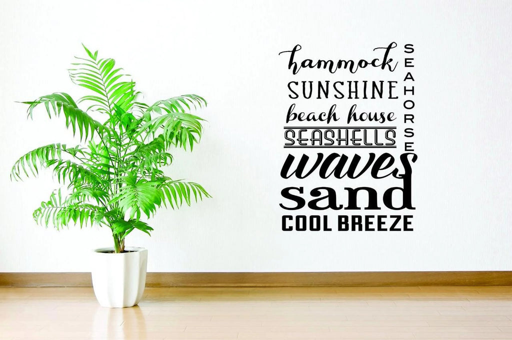 21 Inch x 38 Inch Beach Wall Decal C964