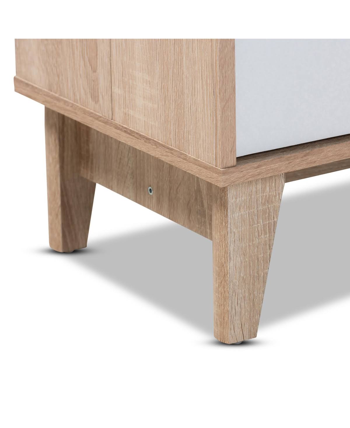Two-Tone Oak and White 2-Door Cat Litter Box Cover Q5373