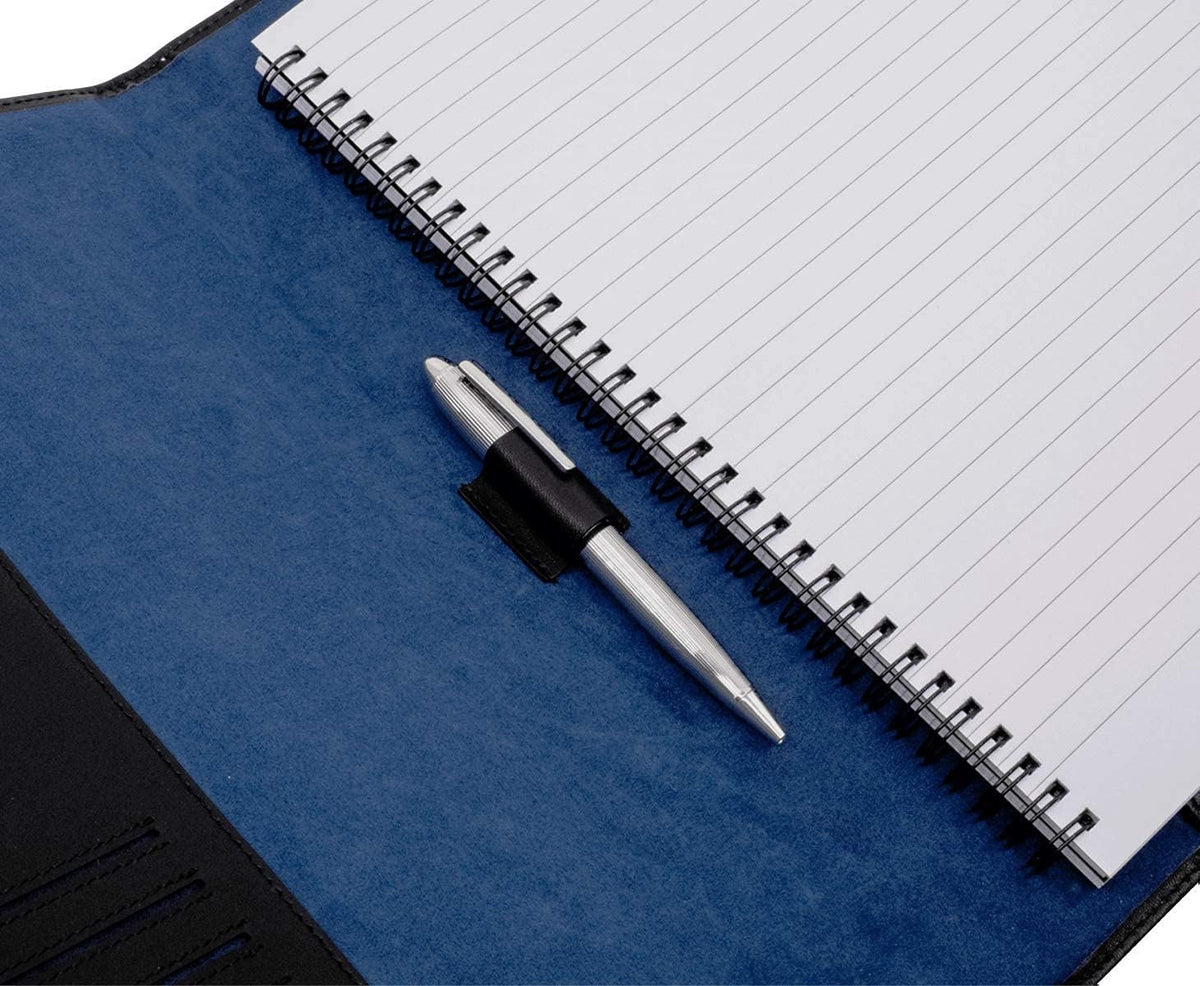 Leather Portfolio with Notebook, Full Grain Leather Padfolio G54571