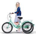 Adult Tricycles Single Speed 24 inch Three Wheel Bike Cruiser Trike with Low-Step Through Frame Large Basket V941769