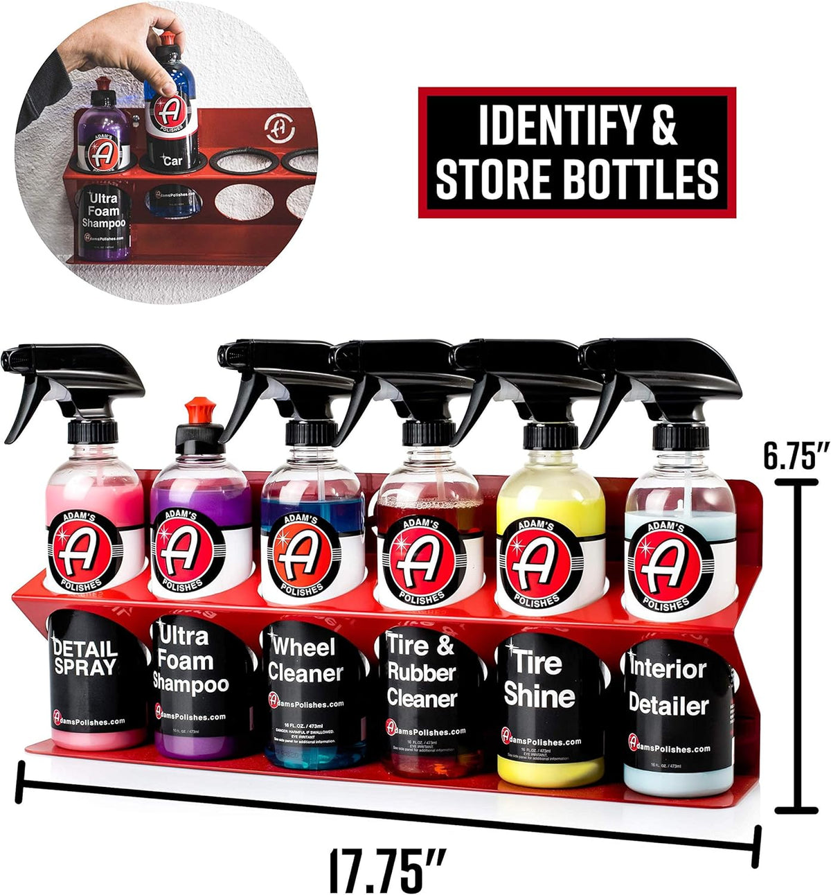 Wall Mountable Bottle Organizer, Metal, Pack of 2 L191680