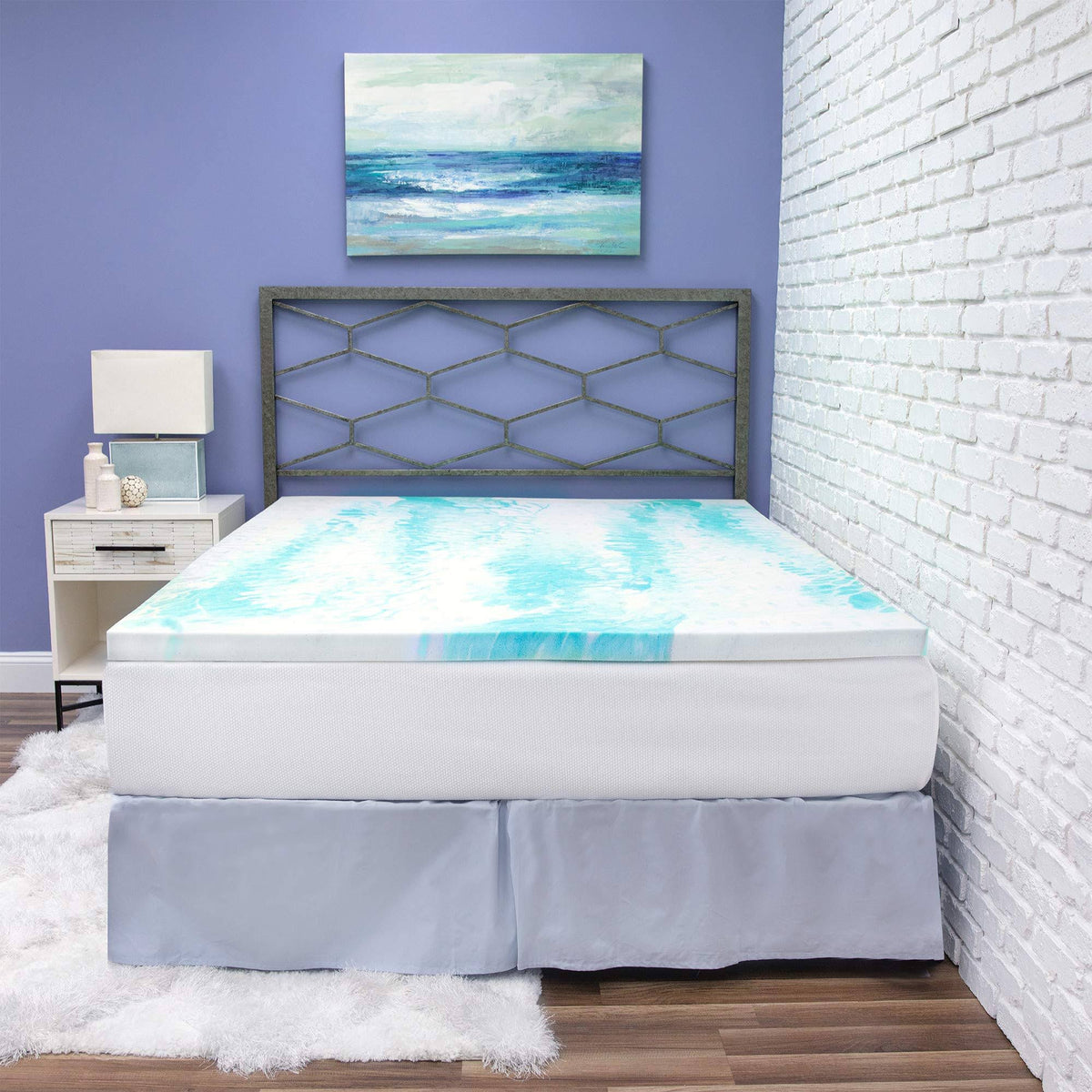 Gel Swirl Memory Foam King Mattress Topper U729