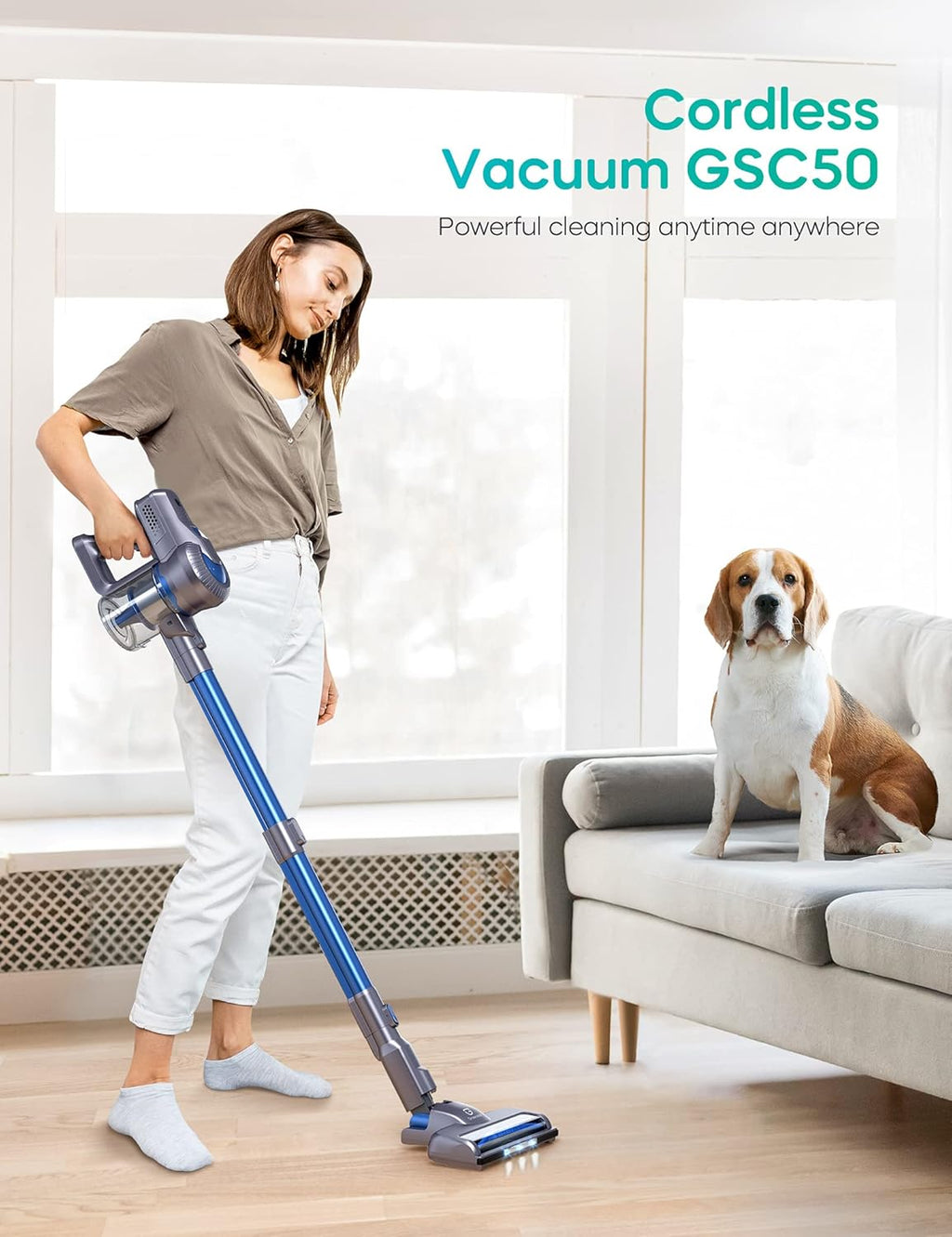Cordless Stick Vacuum 4 in 1 with LED Headlights I548162