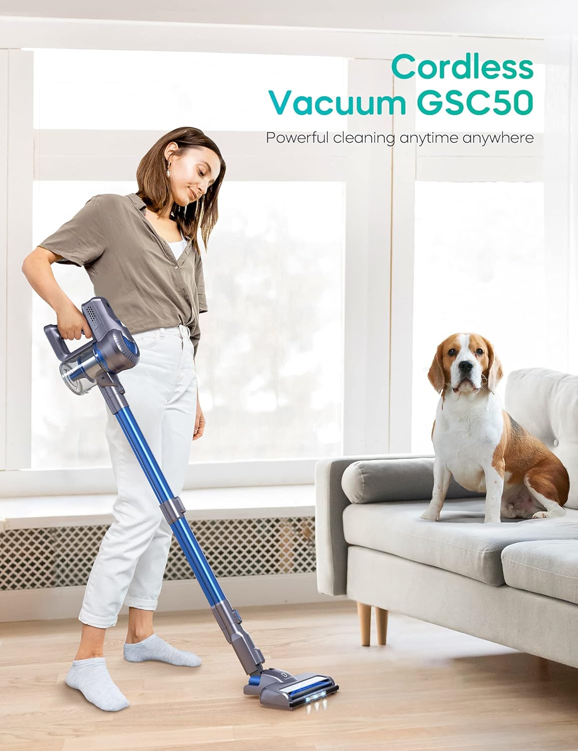 Cordless Stick Vacuum 4 in 1 with LED Headlights I548162