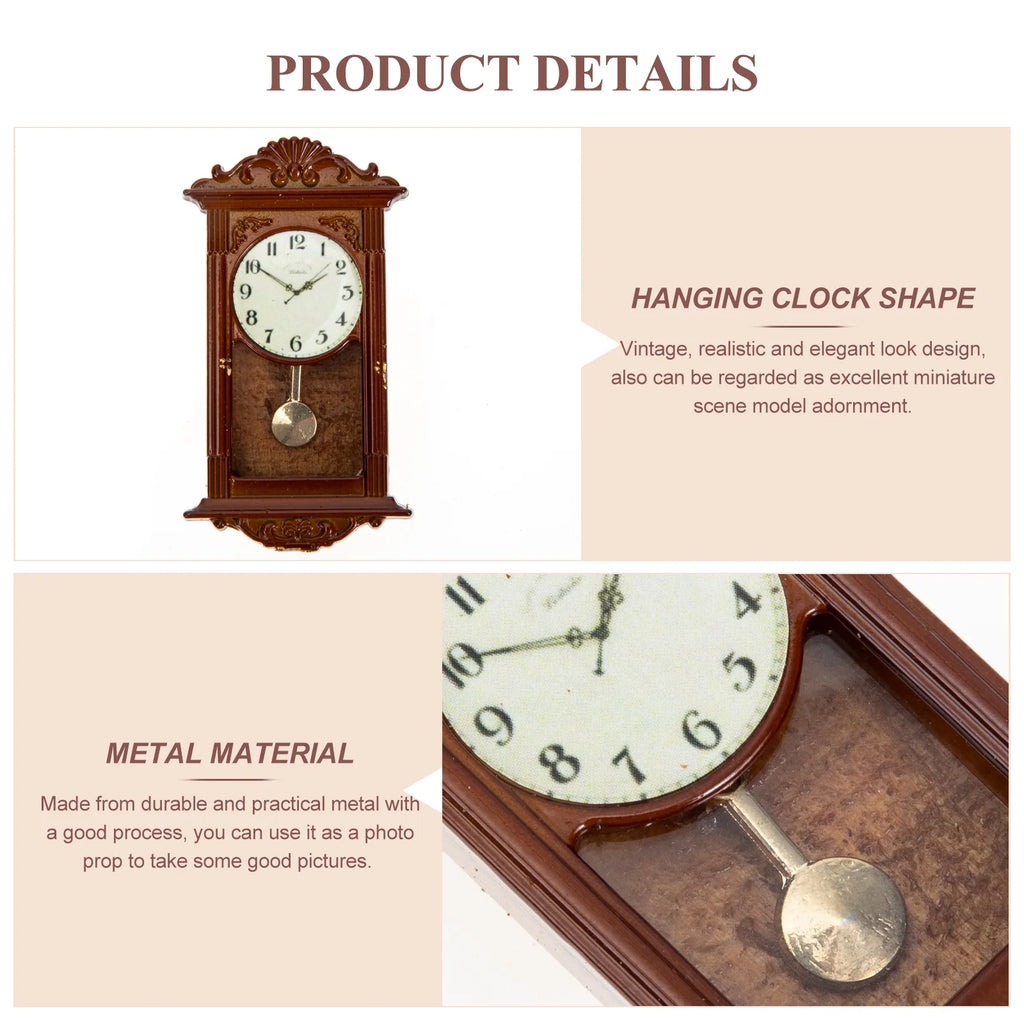 Mini Hanging Metal Doll House Clock Toy H631