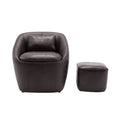 Barrel Chair with Storage Seat and Ottoman - Black E1977
