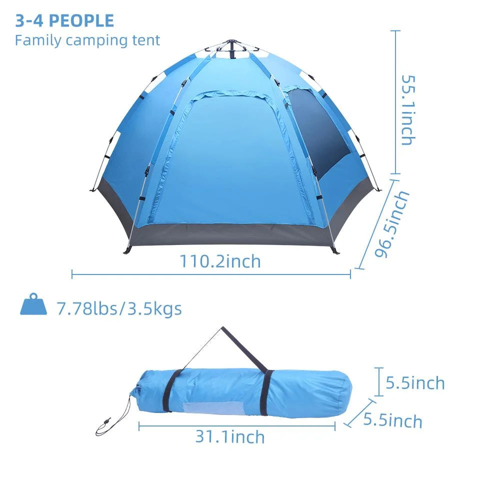 3-4 Person Waterproof Automatic Camping Tent F949