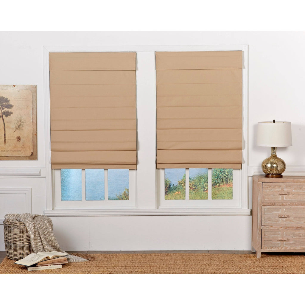 Khaki Insulating Cordless Roman Shade 34 x 72 M58373