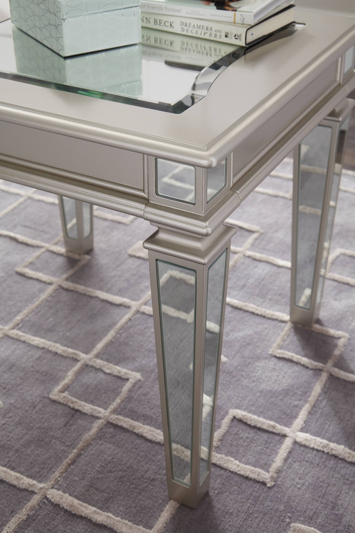 Silver Rectangular End Table J26480
