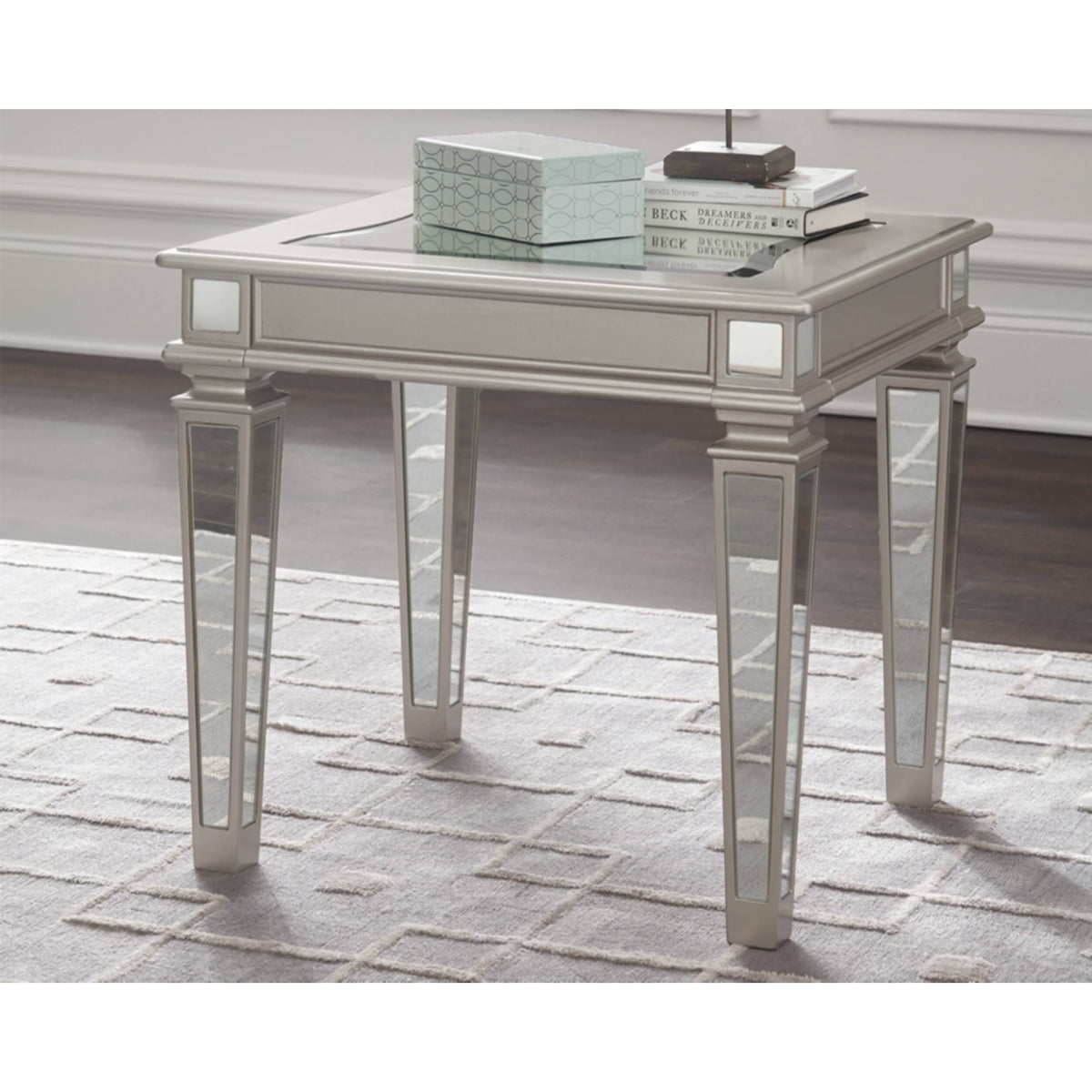 Silver Rectangular End Table J26480