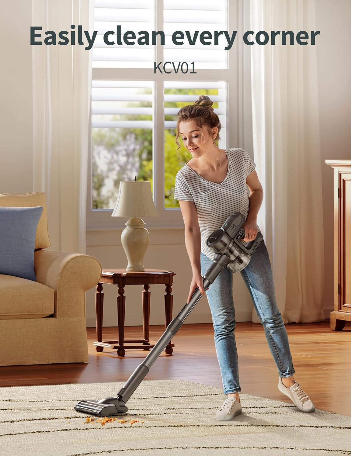 Cordless Stick Vacuum Cleaner 4 in 1, Grey P8922