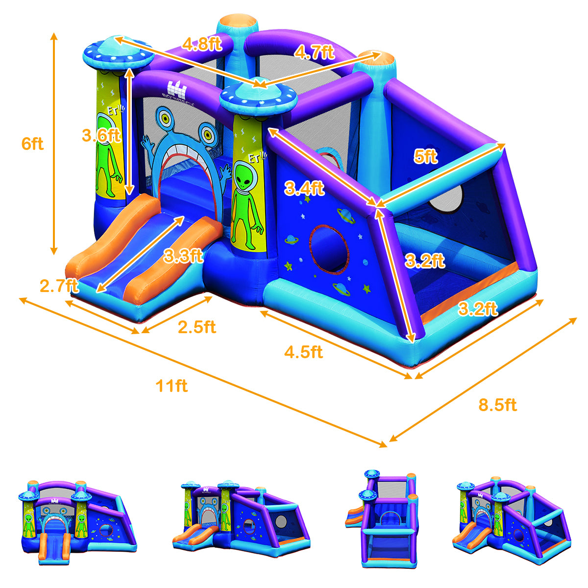 Inflatable Bouncer Kids Jump Slide Ball Pit J930981