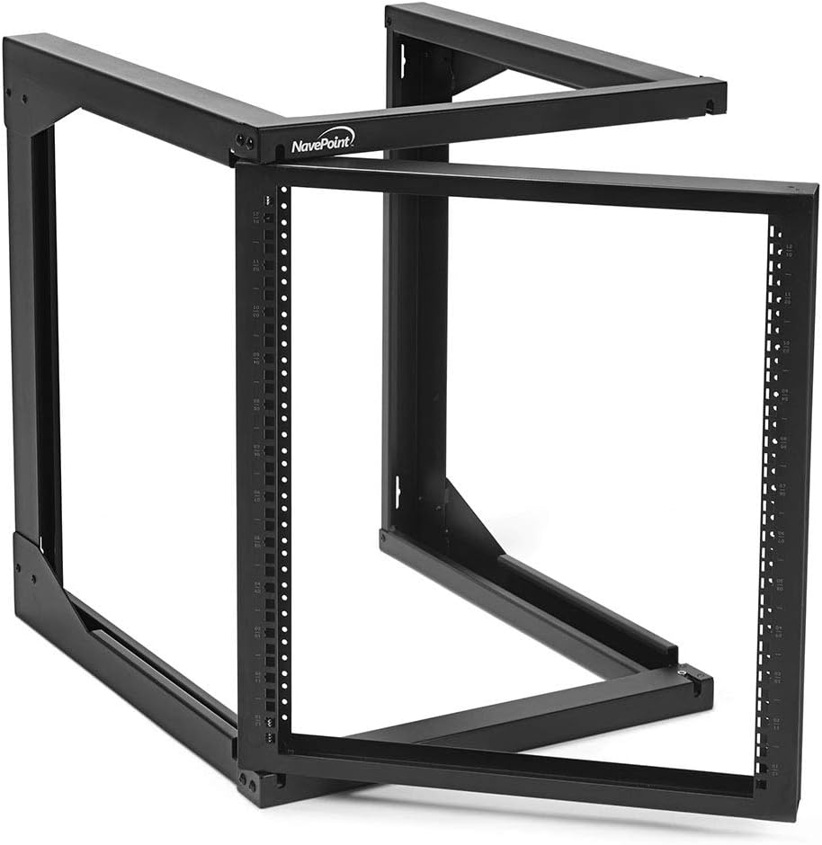 12U Wall Mount Open Frame Network Rack with Swing Out Hinged Gate T885280