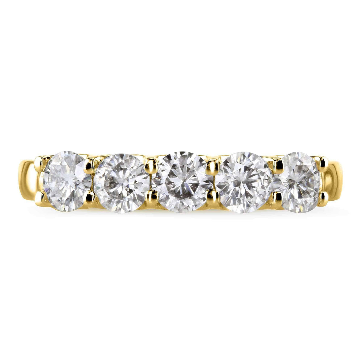 14K Yellow Gold Moissanite Bridal Wedding Band I92726