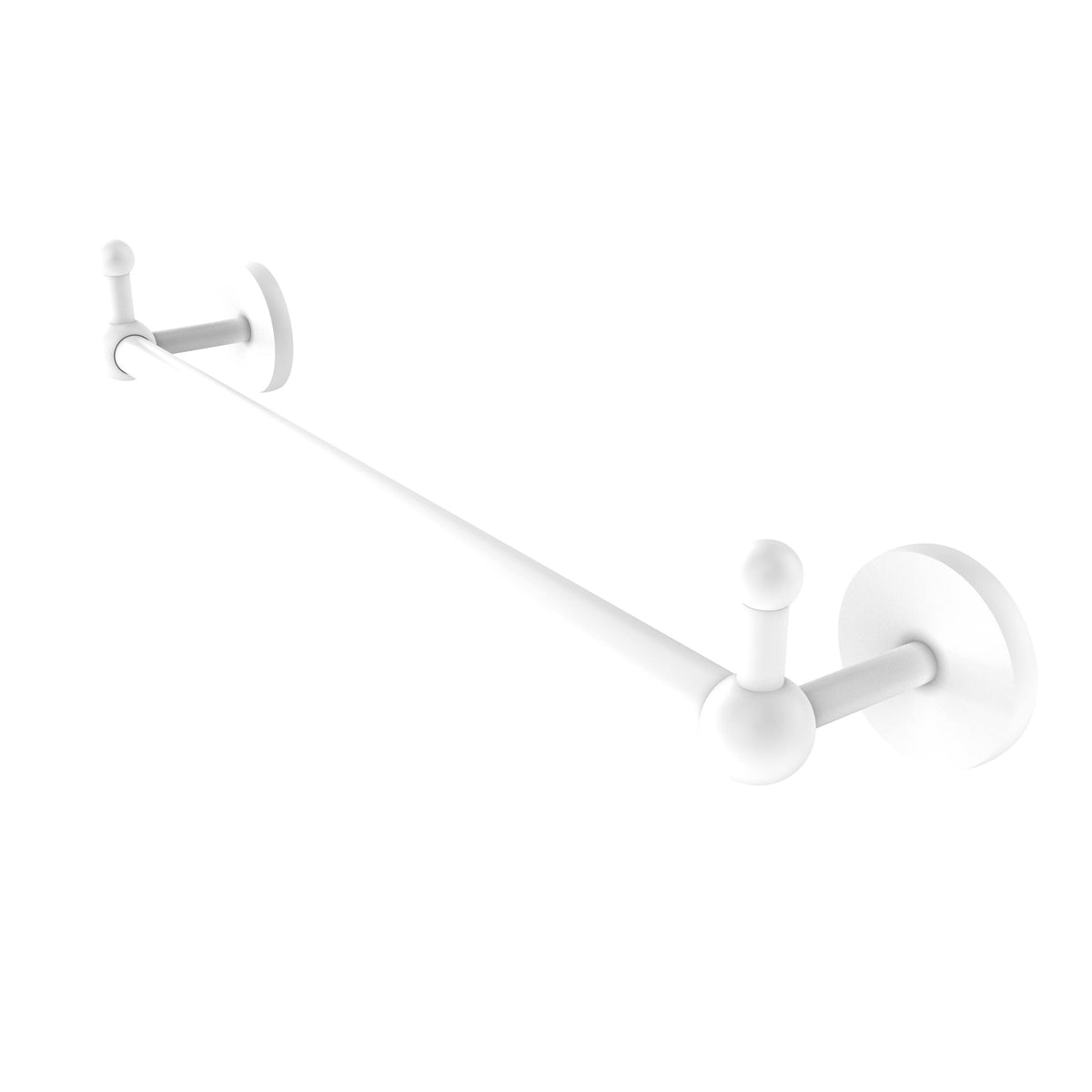 Matte White 30 inch Towel Bar with Integrated Hooks J161