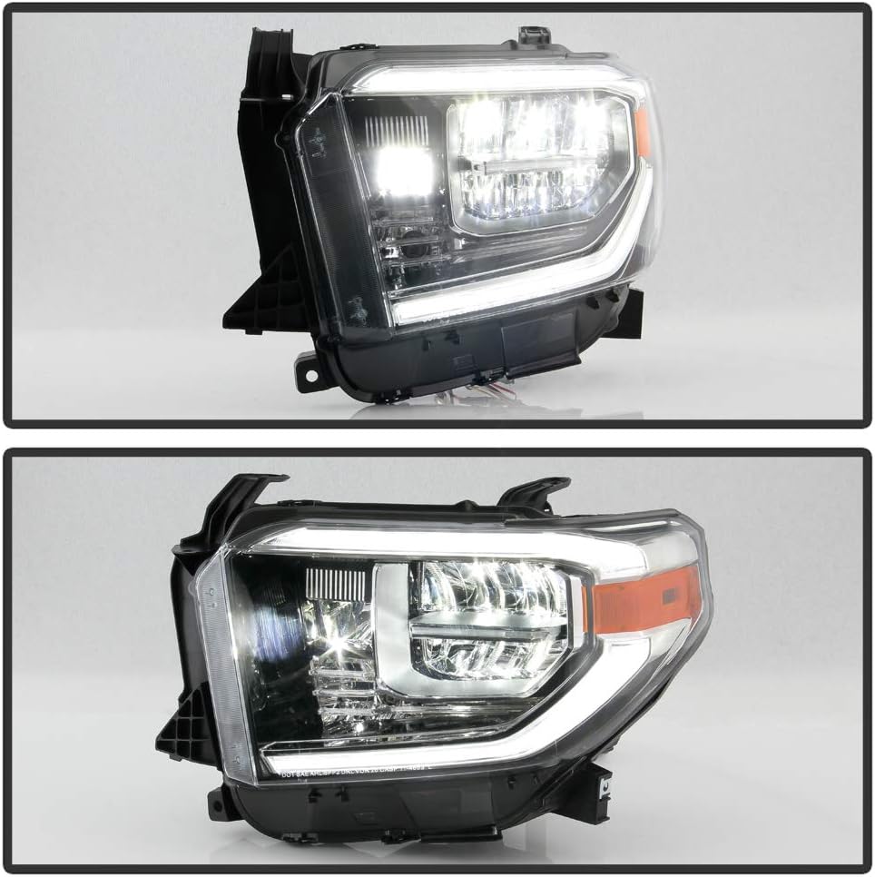 Smoked Chrome Housing LED DRL LED Headlights Headlamps Assembly Pair M401