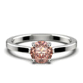 1.00 Carat Round Cut Morganite Solitaire Engagement Ring in 925 Sterling Silver S5148