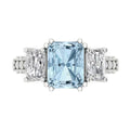 18k White Gold Simulated Diamond Three-Stone Ring L55197