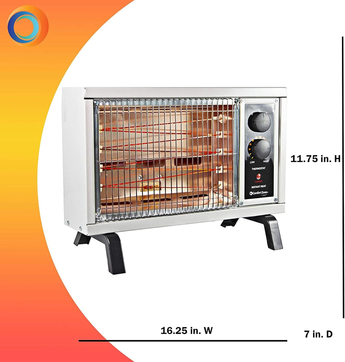 1500 Watt Portable Electric Radiant Space Heater, White, Pack of 2 K8440