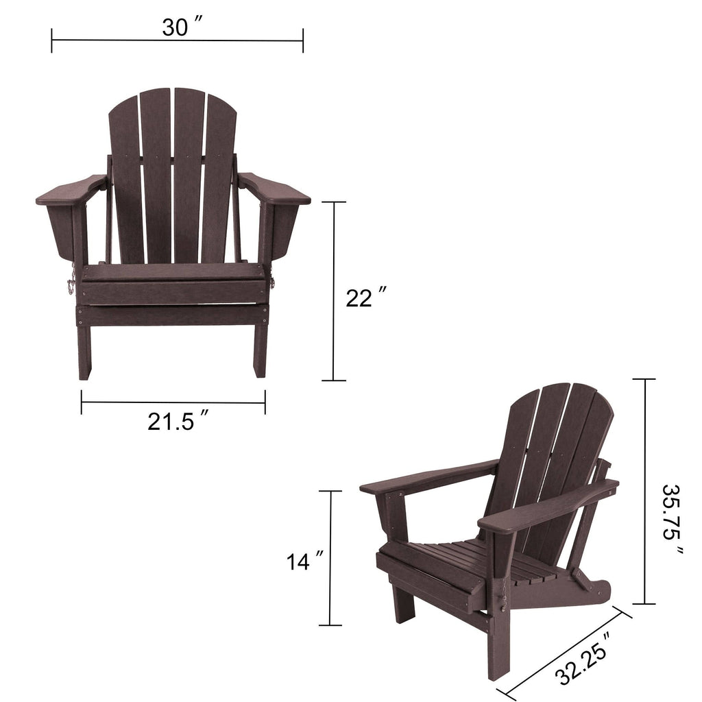 Brown Plastic Adirondack Chair Set of 4 P8391