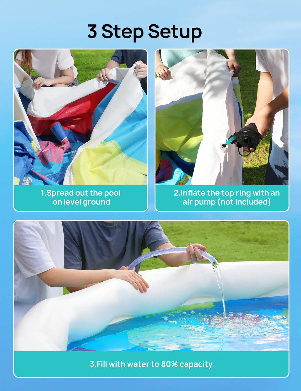 18ft *48in Above Ground Swimming Pool with Filter Pump, Ladder, Ground Cloth and Cover V994858