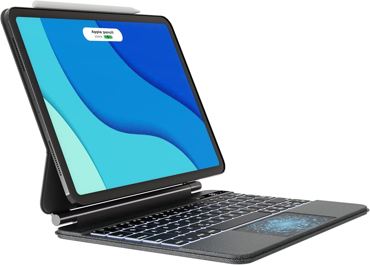 Magic iPad Keyboard Case with Trackpad Bluetooth Backlit Folio Leather H4257