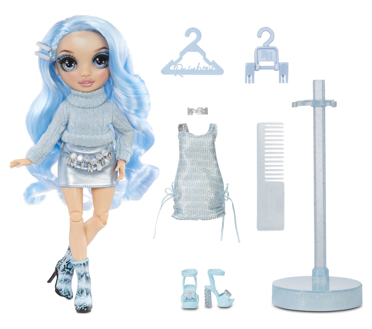 12 Pieces Light Blue Doll Playset H72254
