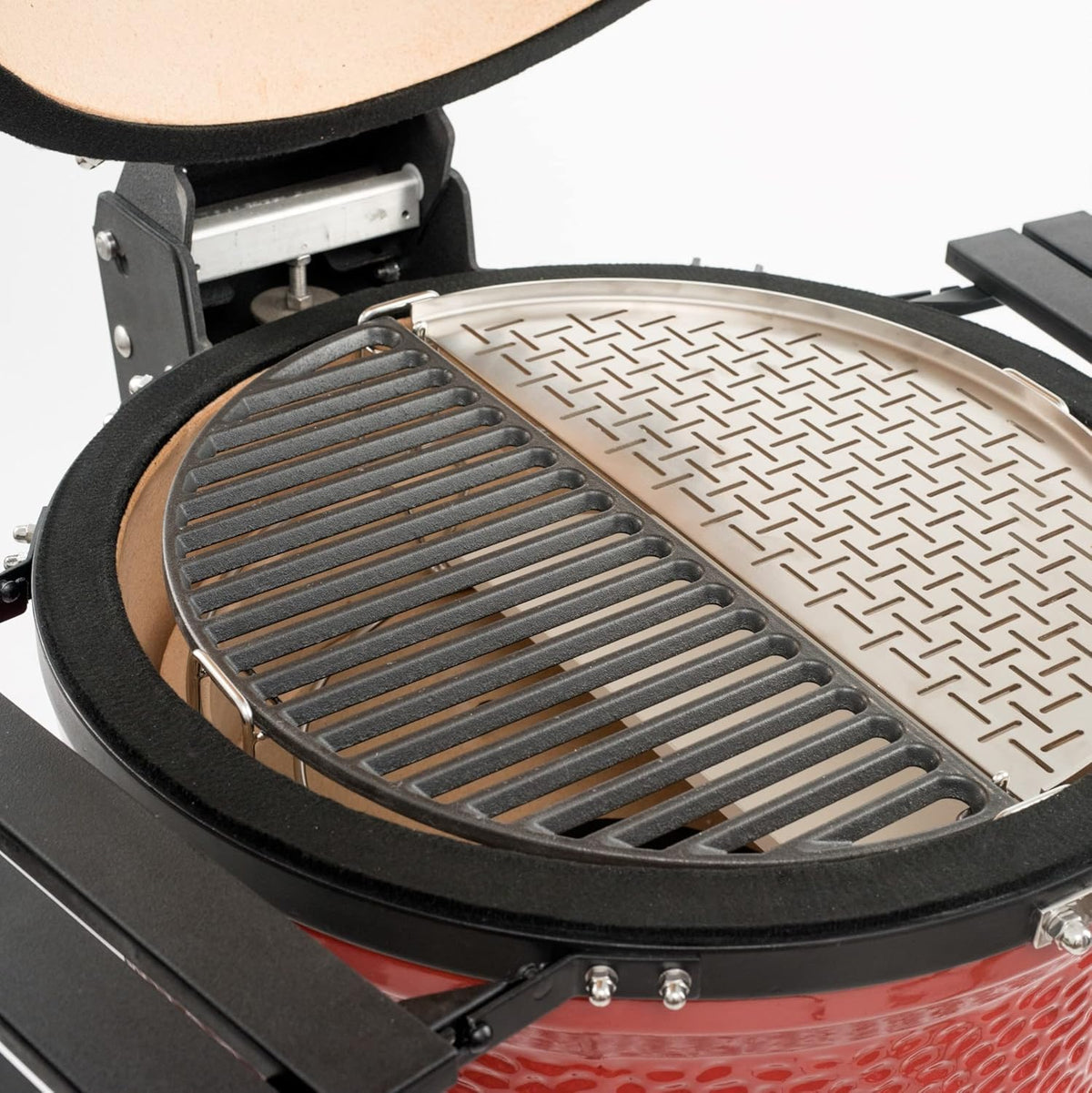 Kamado Joe Classic Joe Half Moon Cast Iron Cooking Grate + Reversible Griddle Bundle Q8767
