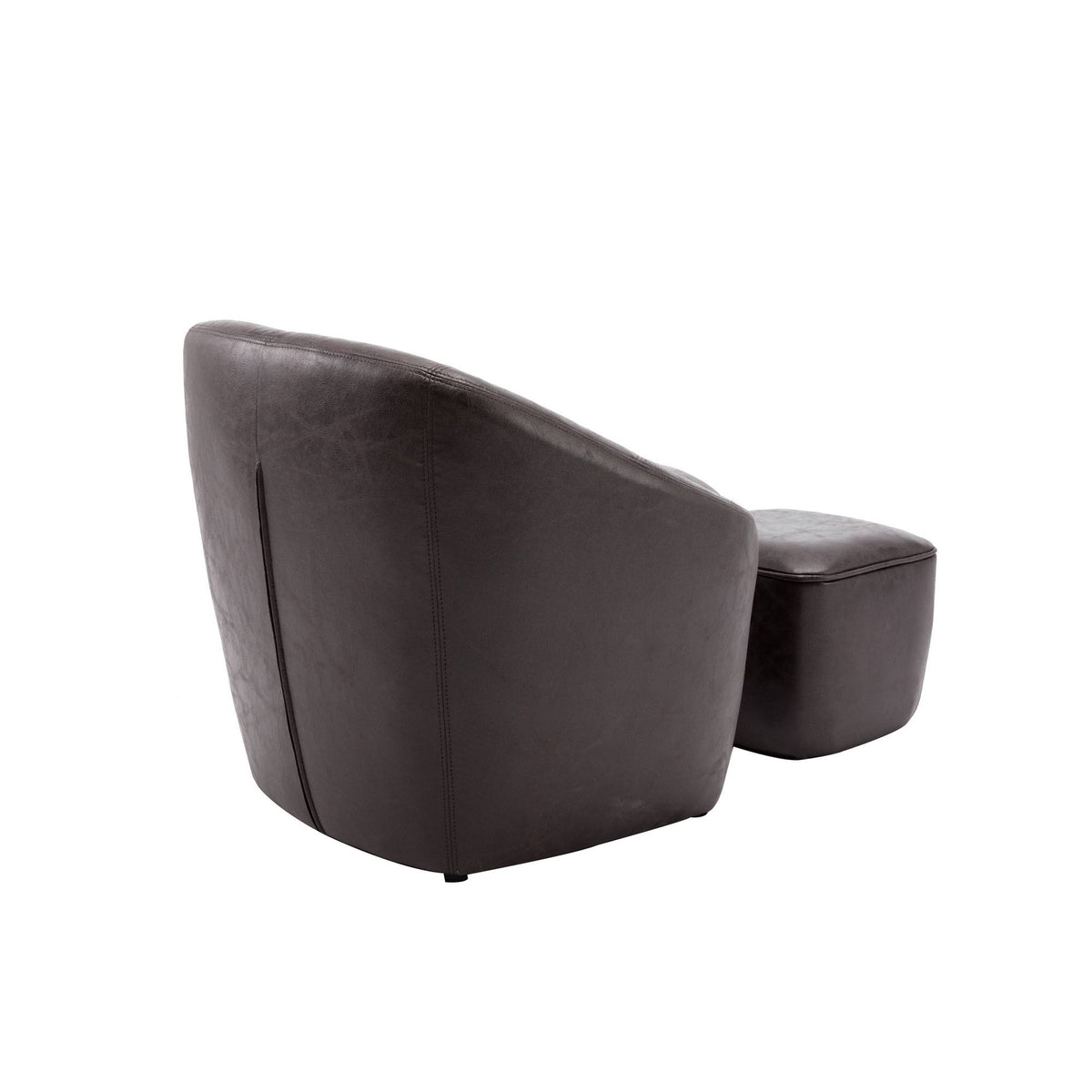 Barrel Chair with Storage Seat and Ottoman - Black E1977