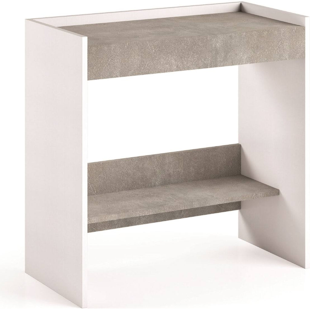 White Wood Grain and Gray Melamine Office Desk S581