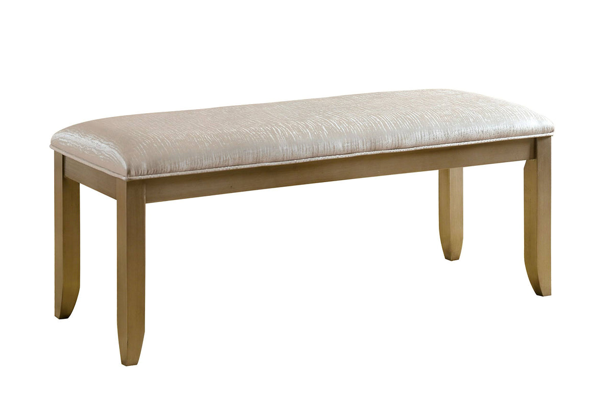 Metallic Fabric Bench in Silver O136463