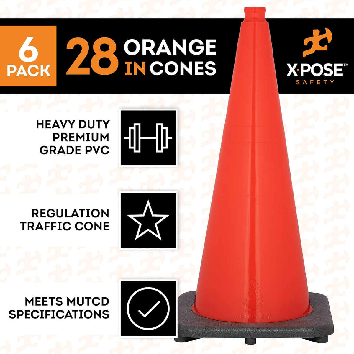 Orange PVC Plastic Traffic Cones K55695