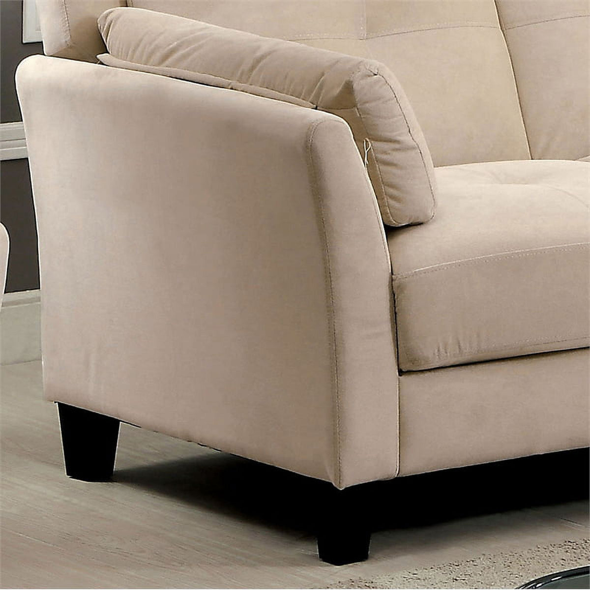 Beige Fabric Tufted Sofa Y3746