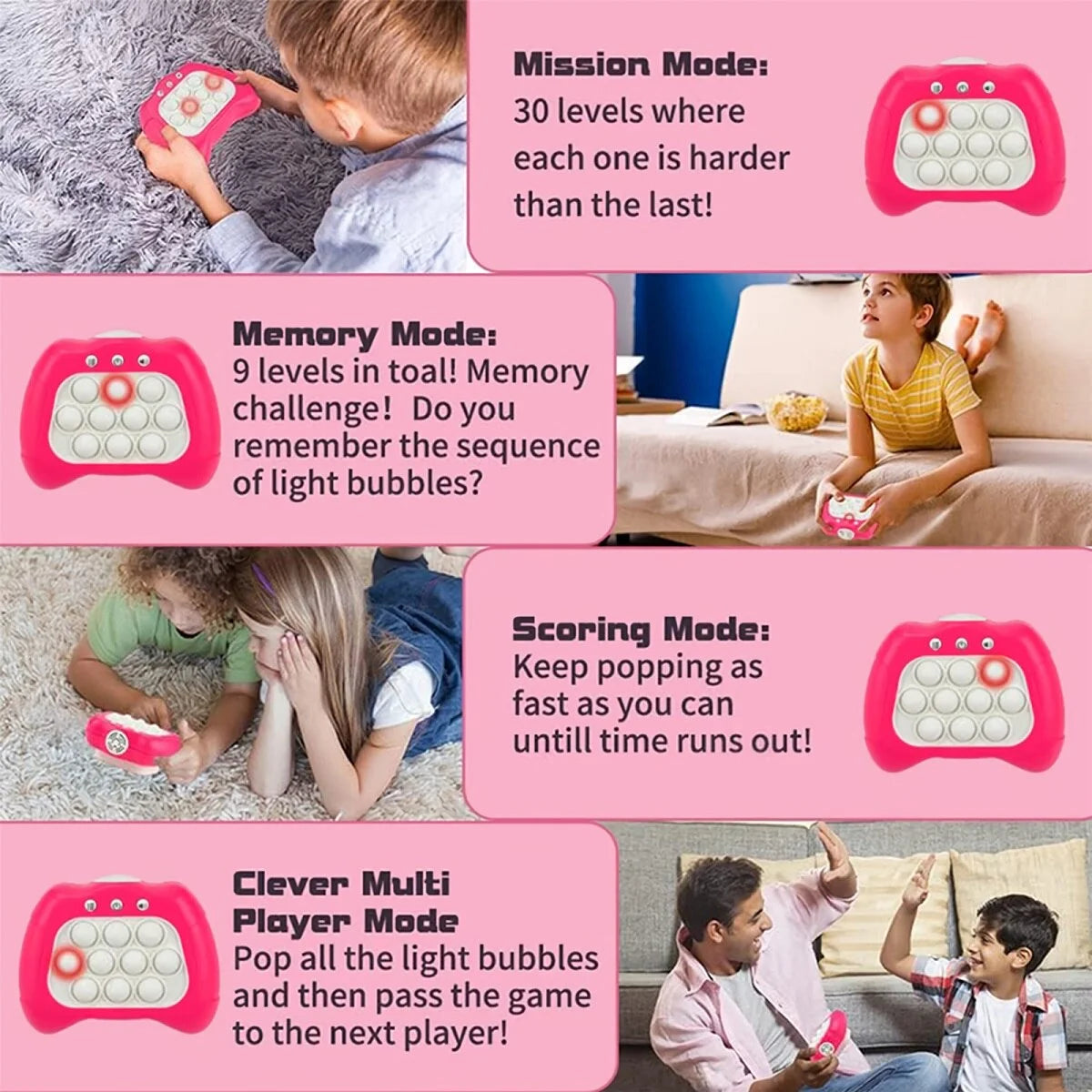Electronic Light Up Pop Controller Handheld Game G666