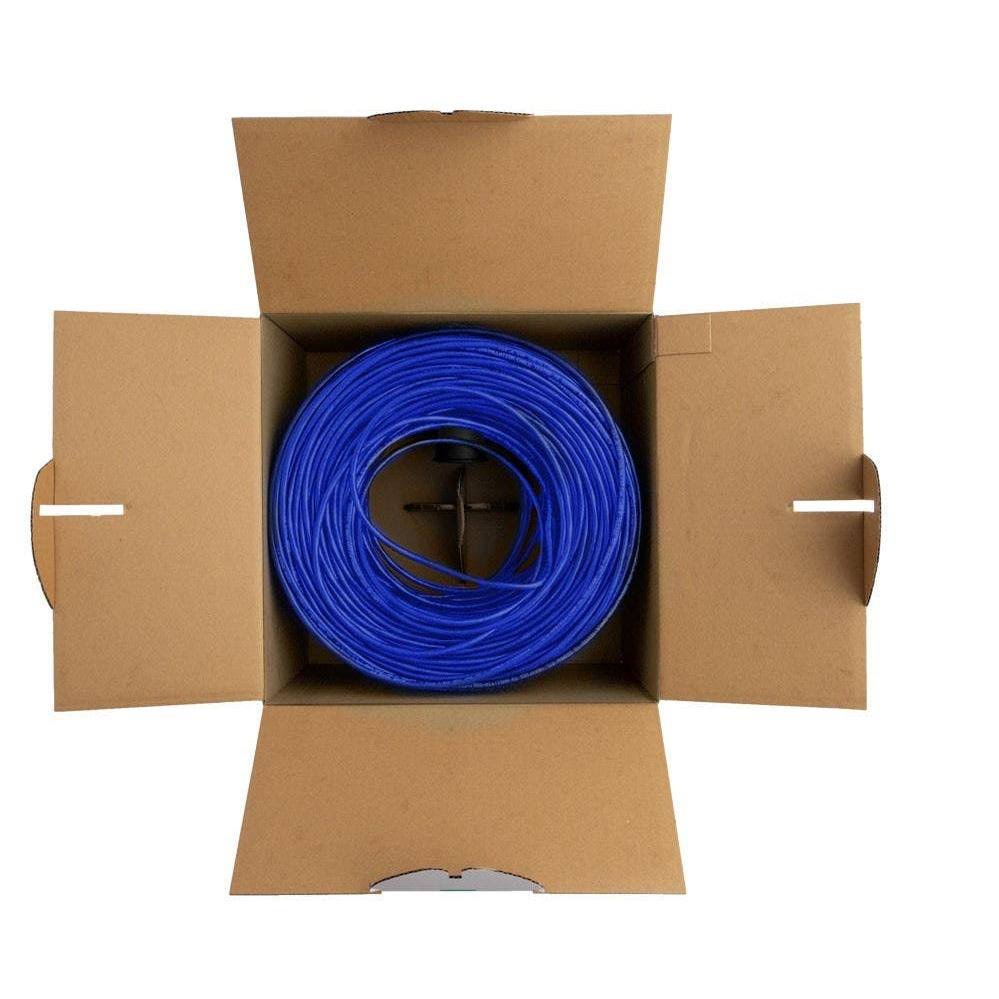 Cat6 Ethernet Bulk Cable 500ft Blue Solid UTP 23AWG H637
